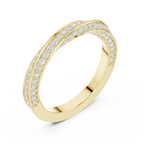 14K White Gold Criss Cross Lb Grown Diamond Pavé Band