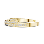 14K White Gold Criss Cross Lb Grown Diamond Pavé Band