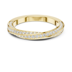 14K White Gold Criss Cross Lb Grown Diamond Pavé Band