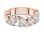 14K White Gold Multi-Shape Diamond Half Eternity Band