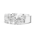14K White Gold Multi-Shape Diamond Half Eternity Band