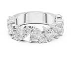 14K White Gold Multi-Shape Diamond Half Eternity Band
