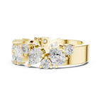 14K White Gold Multi-Shape Diamond Half Eternity Band