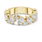 14K White Gold Multi-Shape Diamond Half Eternity Band
