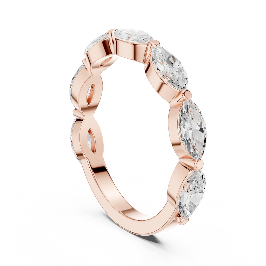 14K White Gold East-West Marquise Diamond Eternity Ring
