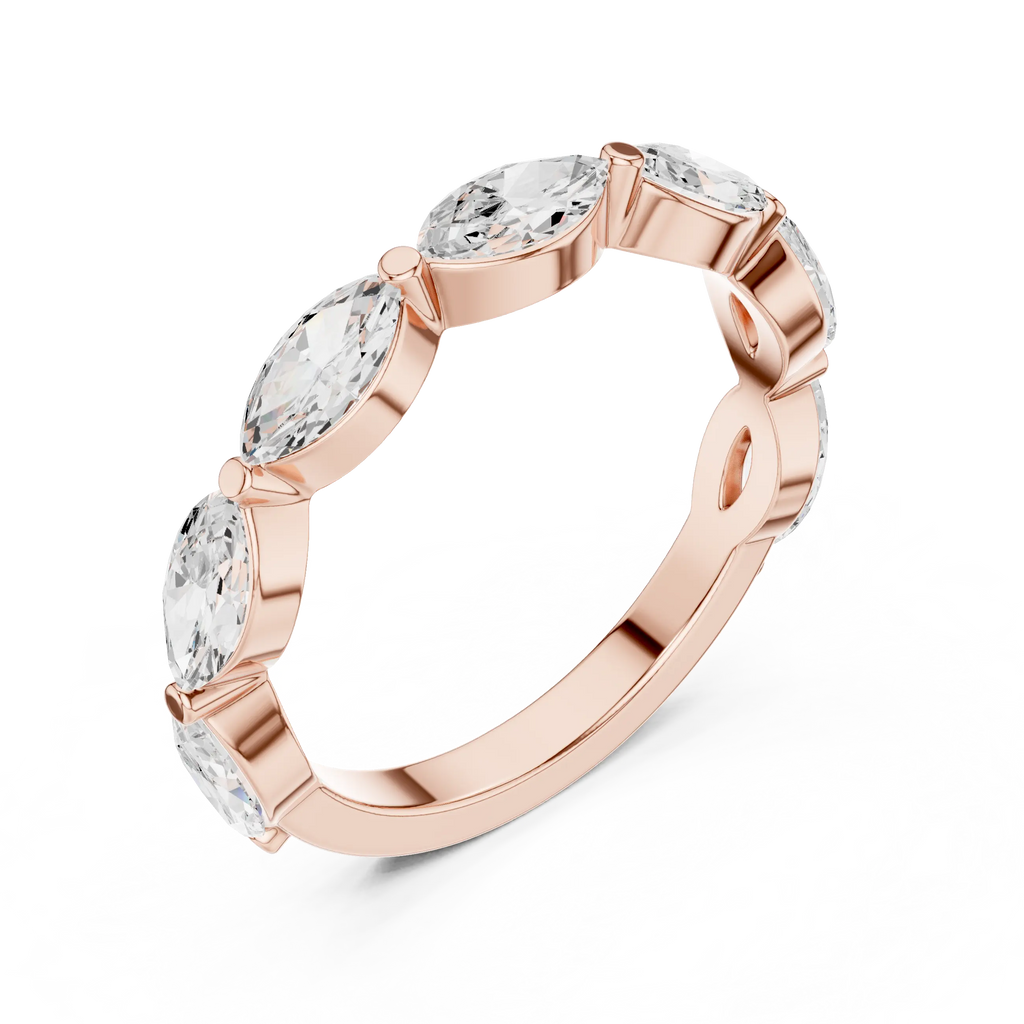 14K White Gold East-West Marquise Diamond Eternity Ring