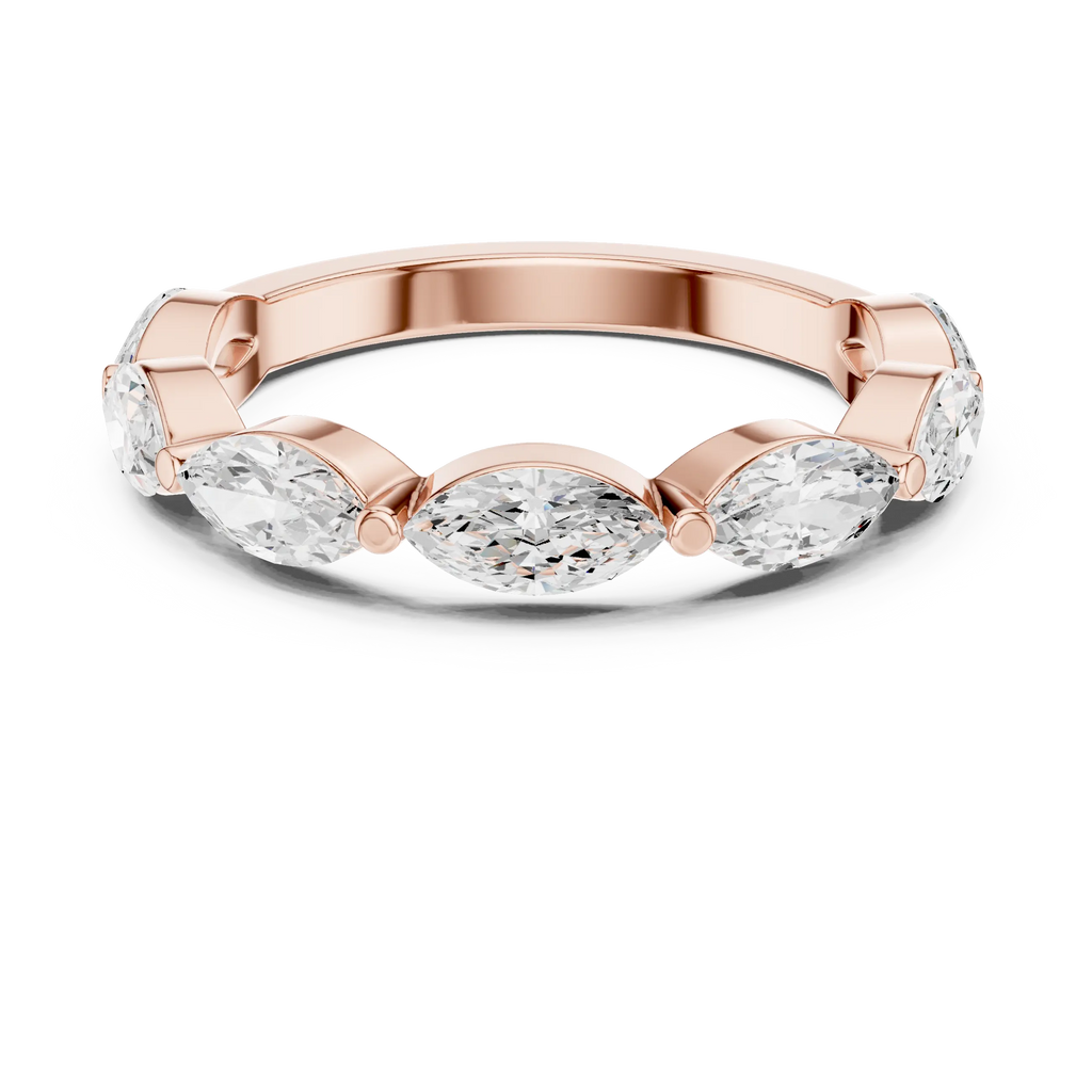 14K White Gold East-West Marquise Diamond Eternity Ring