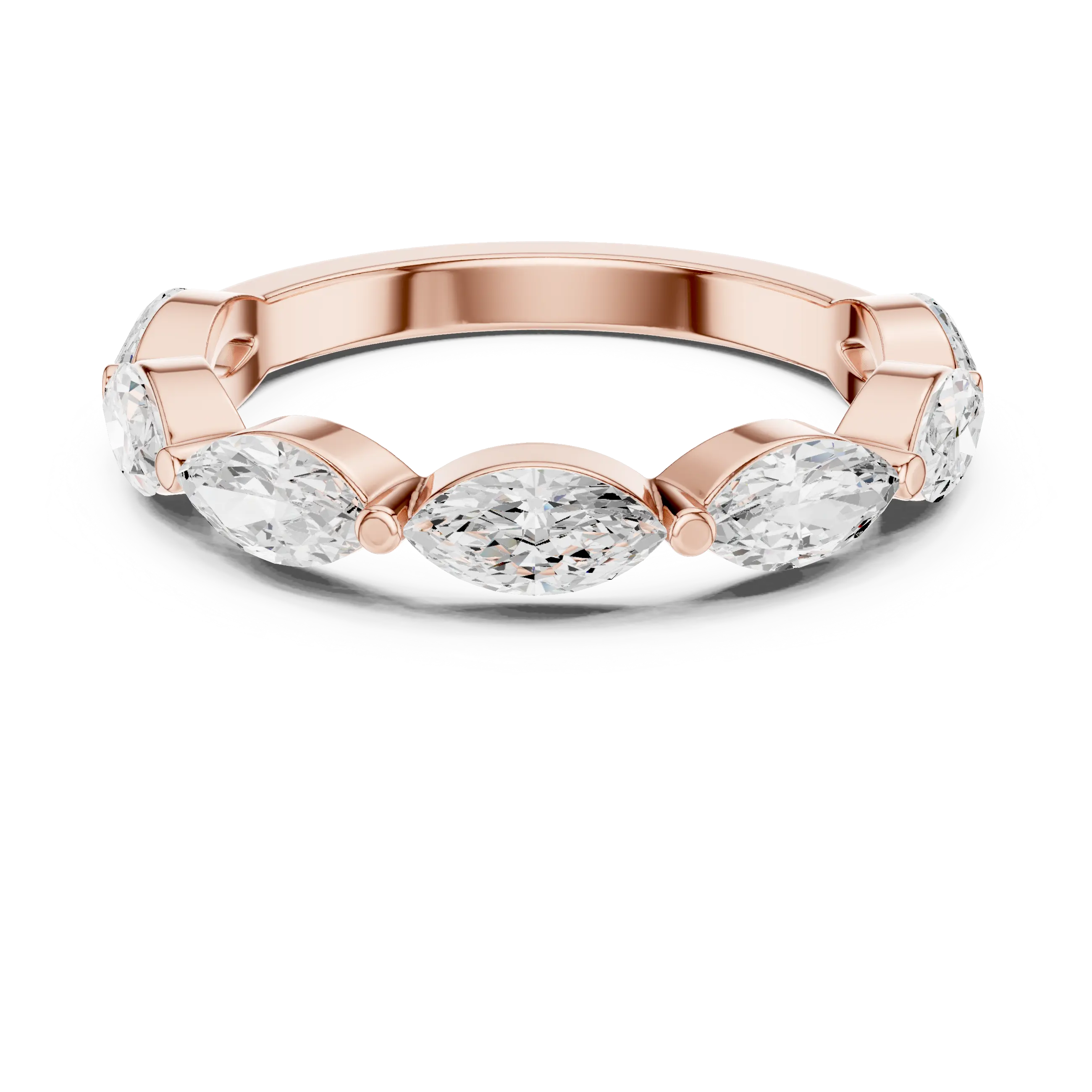 14K White Gold East-West Marquise Diamond Eternity Ring