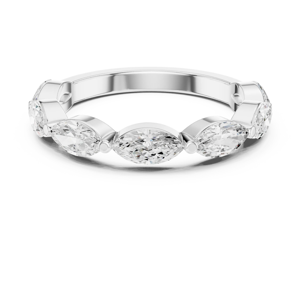 14K White Gold East-West Marquise Diamond Eternity Ring