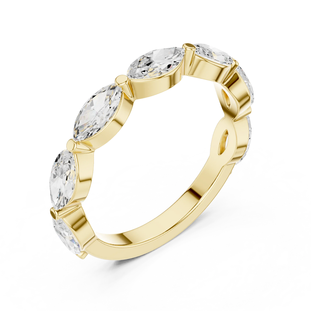 14K White Gold East-West Marquise Diamond Eternity Ring