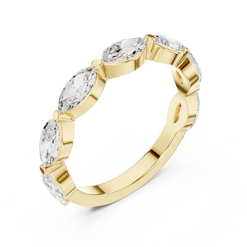 14K White Gold East-West Marquise Diamond Eternity Ring