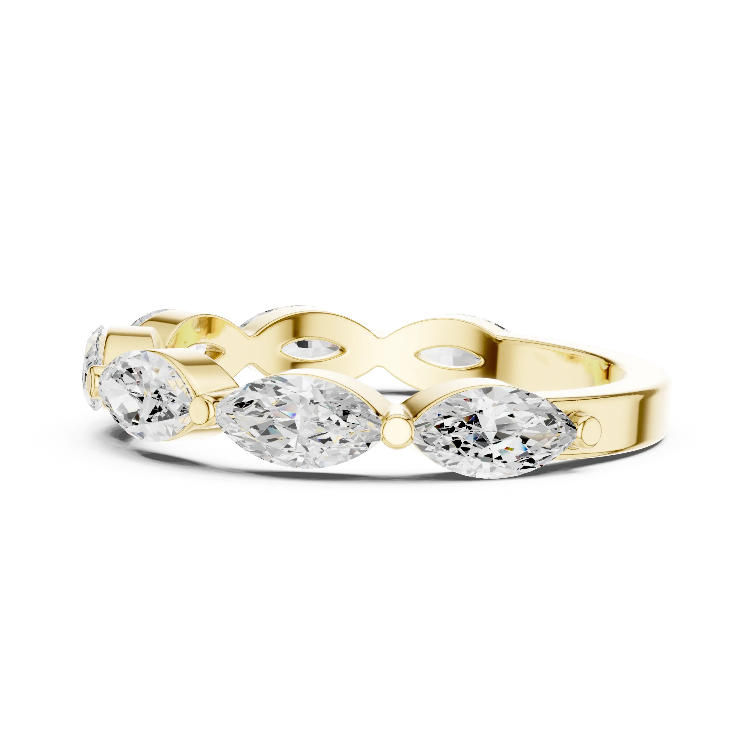 14K White Gold East-West Marquise Diamond Eternity Ring