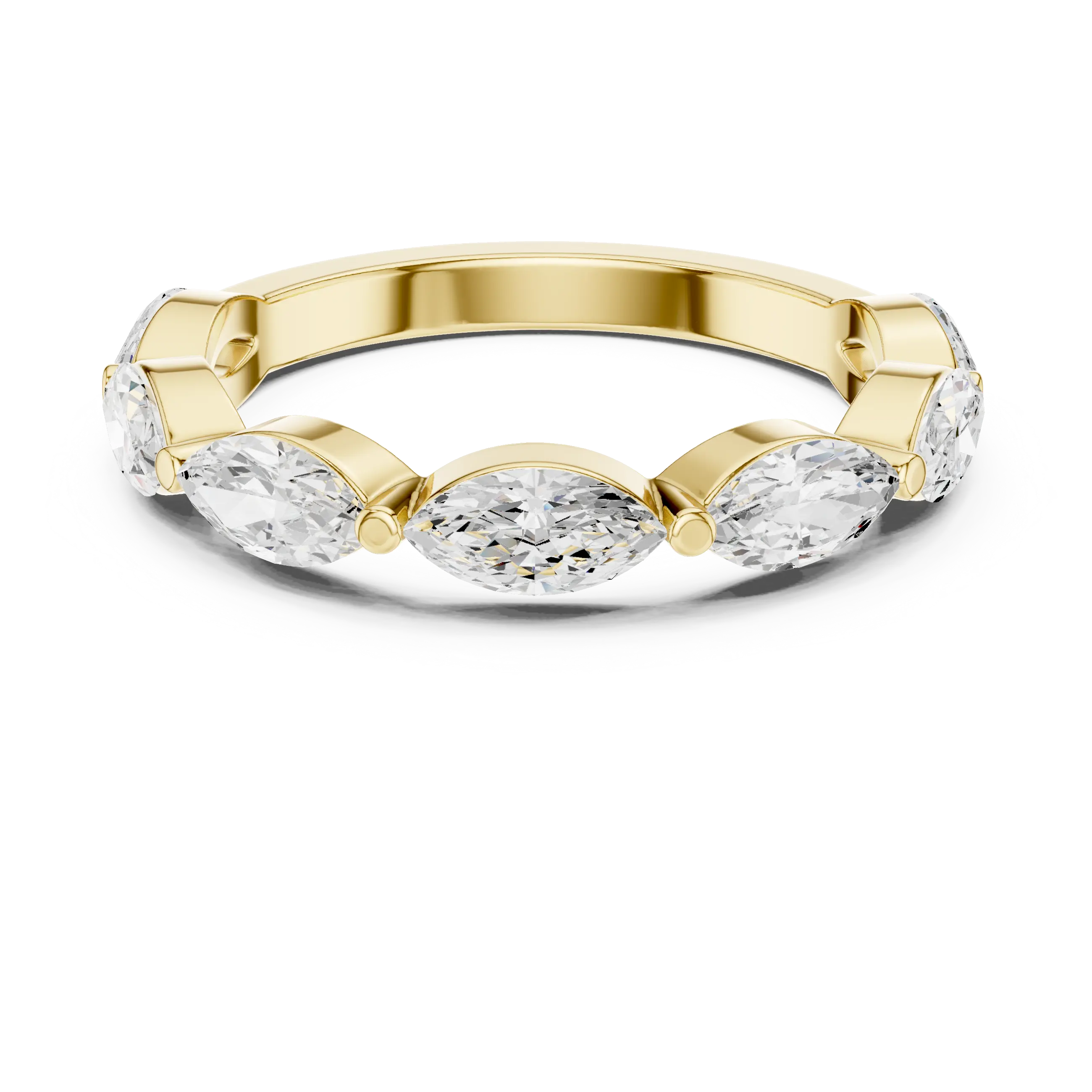 14K White Gold East-West Marquise Diamond Eternity Ring