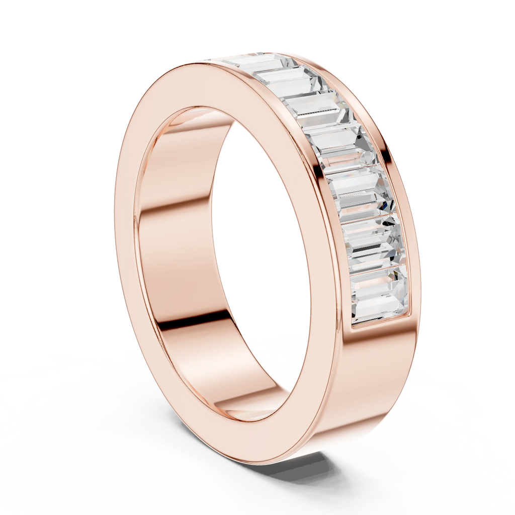 10K Rose Gold Channel Set Baguette Diamond Eternity Band