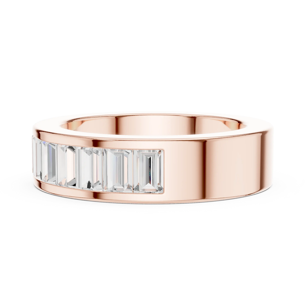 10K Rose Gold Channel Set Baguette Diamond Eternity Band