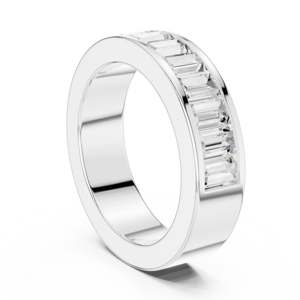 10K Rose Gold Channel Set Baguette Diamond Eternity Band