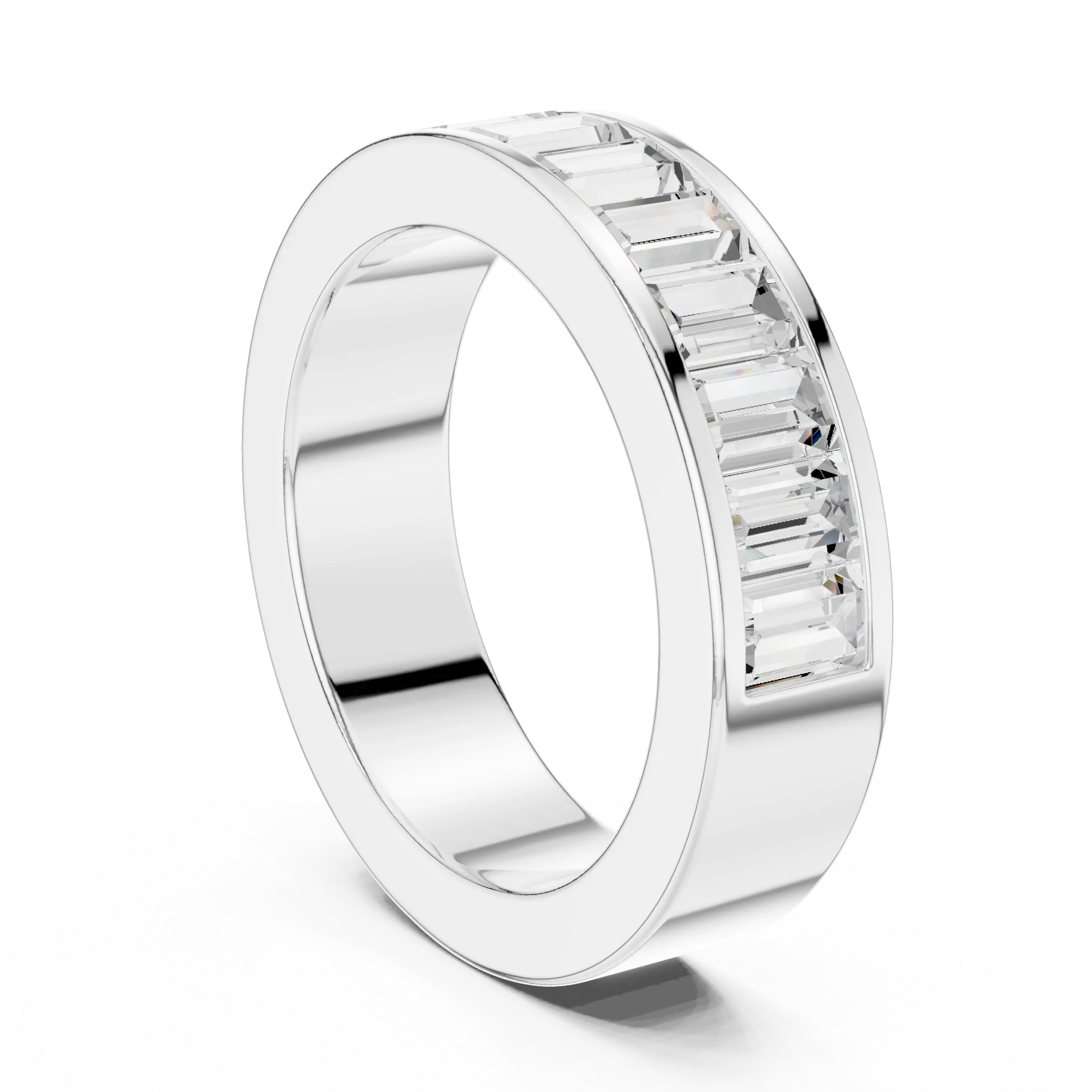 10K Rose Gold Channel Set Baguette Diamond Eternity Band
