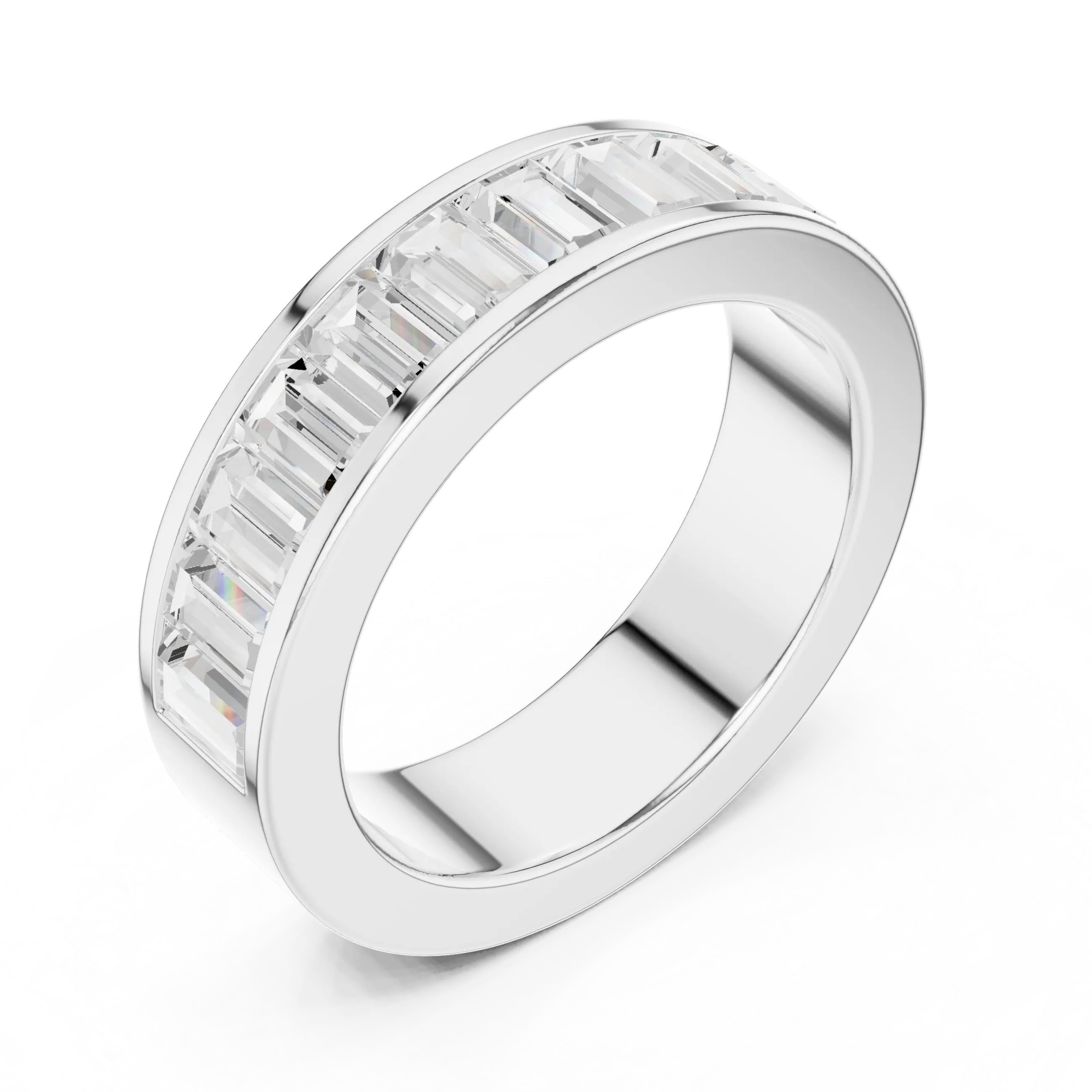 10K Rose Gold Channel Set Baguette Diamond Eternity Band