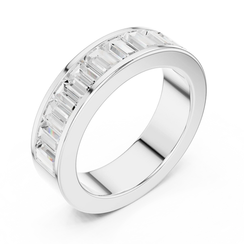 10K Rose Gold Channel Set Baguette Diamond Eternity Band