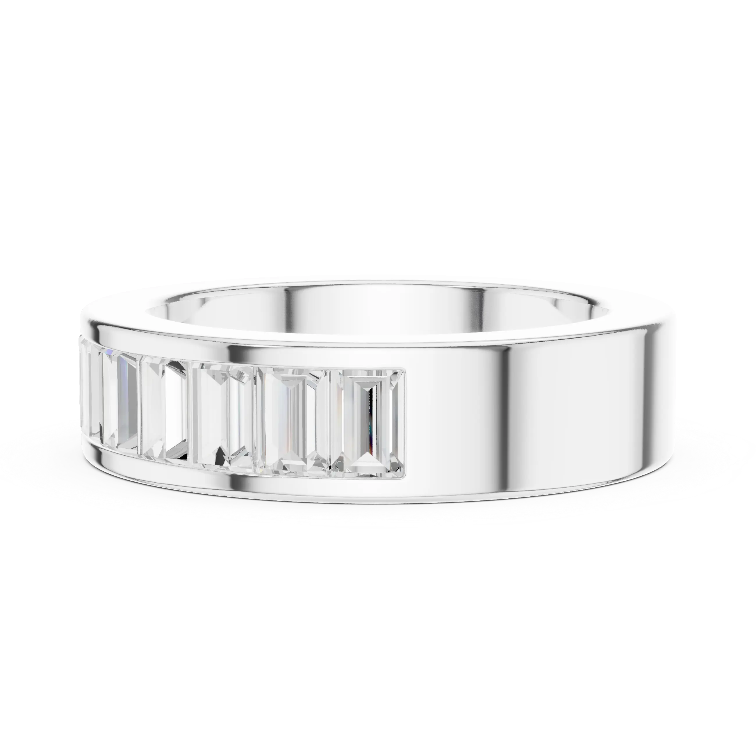 10K Rose Gold Channel Set Baguette Diamond Eternity Band