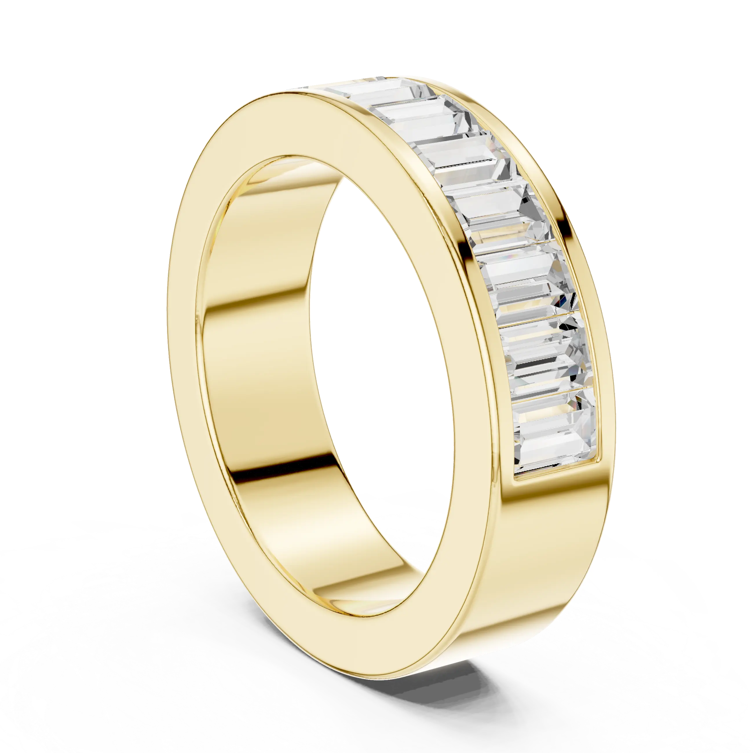 10K Rose Gold Channel Set Baguette Diamond Eternity Band