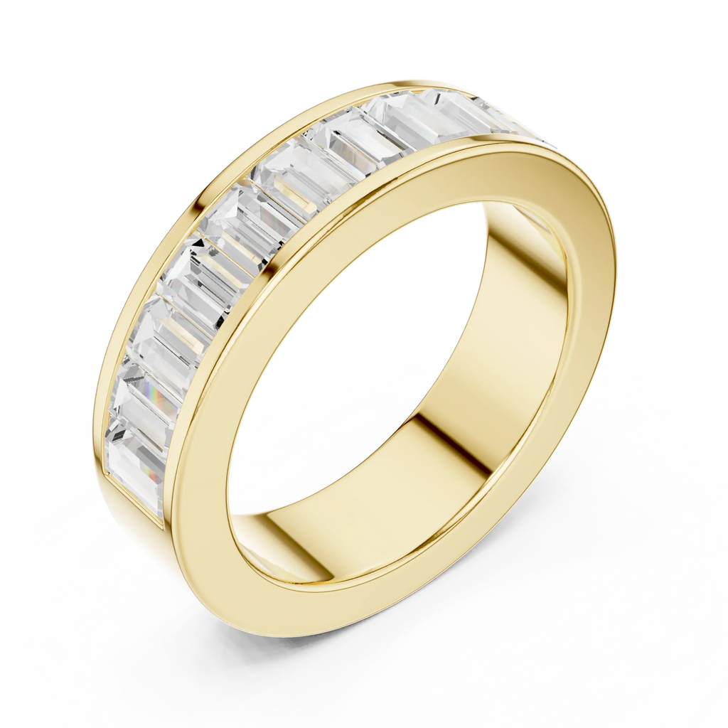 10K Rose Gold Channel Set Baguette Diamond Eternity Band