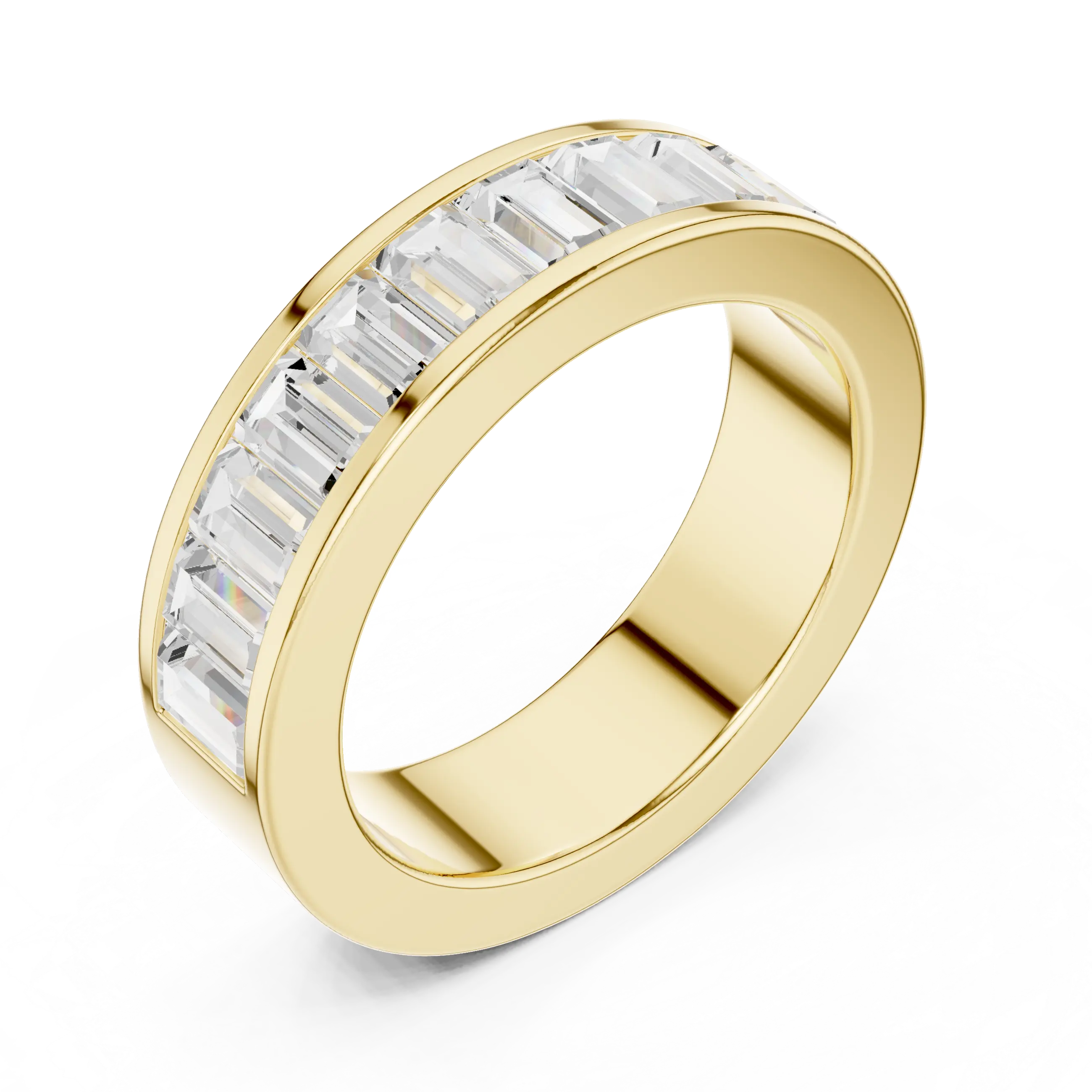 10K Rose Gold Channel Set Baguette Diamond Eternity Band