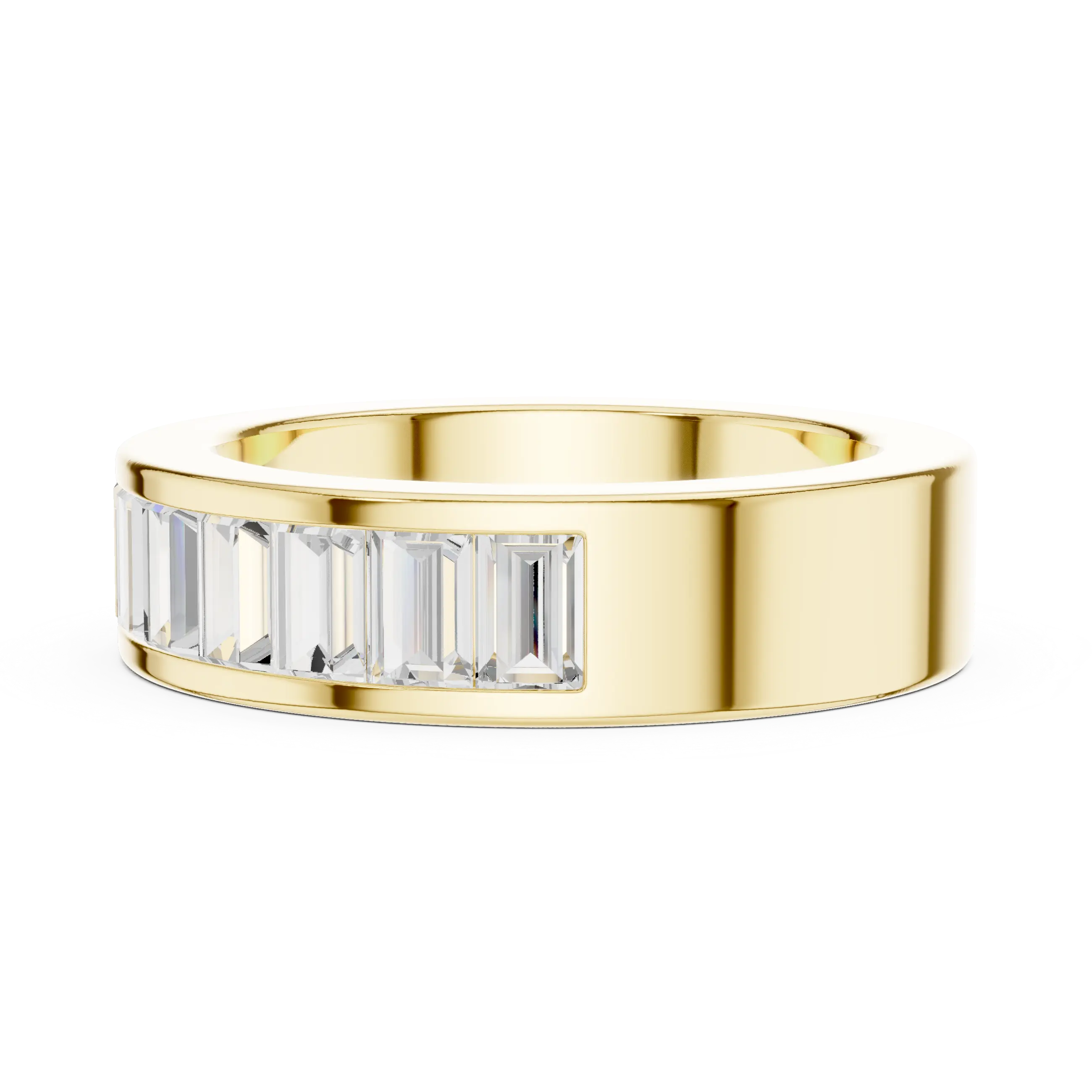 10K Rose Gold Channel Set Baguette Diamond Eternity Band