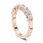 18K White Gold 7-Stone Round Diamond Shared Prong Band