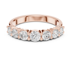 18K White Gold 7-Stone Round Diamond Shared Prong Band