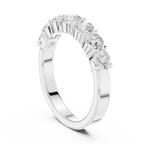 18K White Gold 7-Stone Round Diamond Shared Prong Band