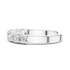 18K White Gold 7-Stone Round Diamond Shared Prong Band