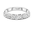 18K White Gold 7-Stone Round Diamond Shared Prong Band