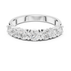 18K White Gold 7-Stone Round Diamond Shared Prong Band