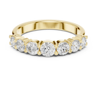 18K White Gold 7-Stone Round Diamond Shared Prong Band