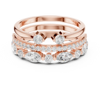 14K Yellow Gold Triple Row Marquise & Round Cluster Band