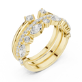 14K Yellow Gold Triple Row Marquise & Round Cluster Band