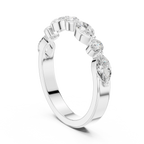 10K Rose Gold Alternating Marquise and Round Diamond Band