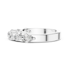 10K Rose Gold Alternating Marquise and Round Diamond Band