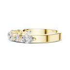 10K Rose Gold Alternating Marquise and Round Diamond Band