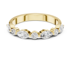 10K Rose Gold Alternating Marquise and Round Diamond Band