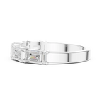 18K Yellow Gold Alternating Emerald and Baguette Diamond Band