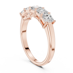 14K White Gold 5-Stone Emerald Cut Moissanite Diamond Band