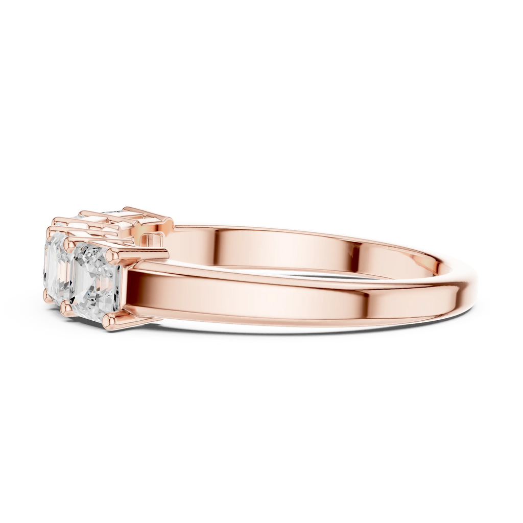 14K White Gold 5-Stone Emerald Cut Moissanite Diamond Band
