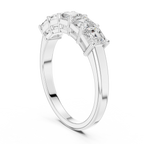 14K White Gold 5-Stone Emerald Cut Moissanite Diamond Band
