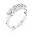 14K White Gold 5-Stone Emerald Cut Moissanite Diamond Band