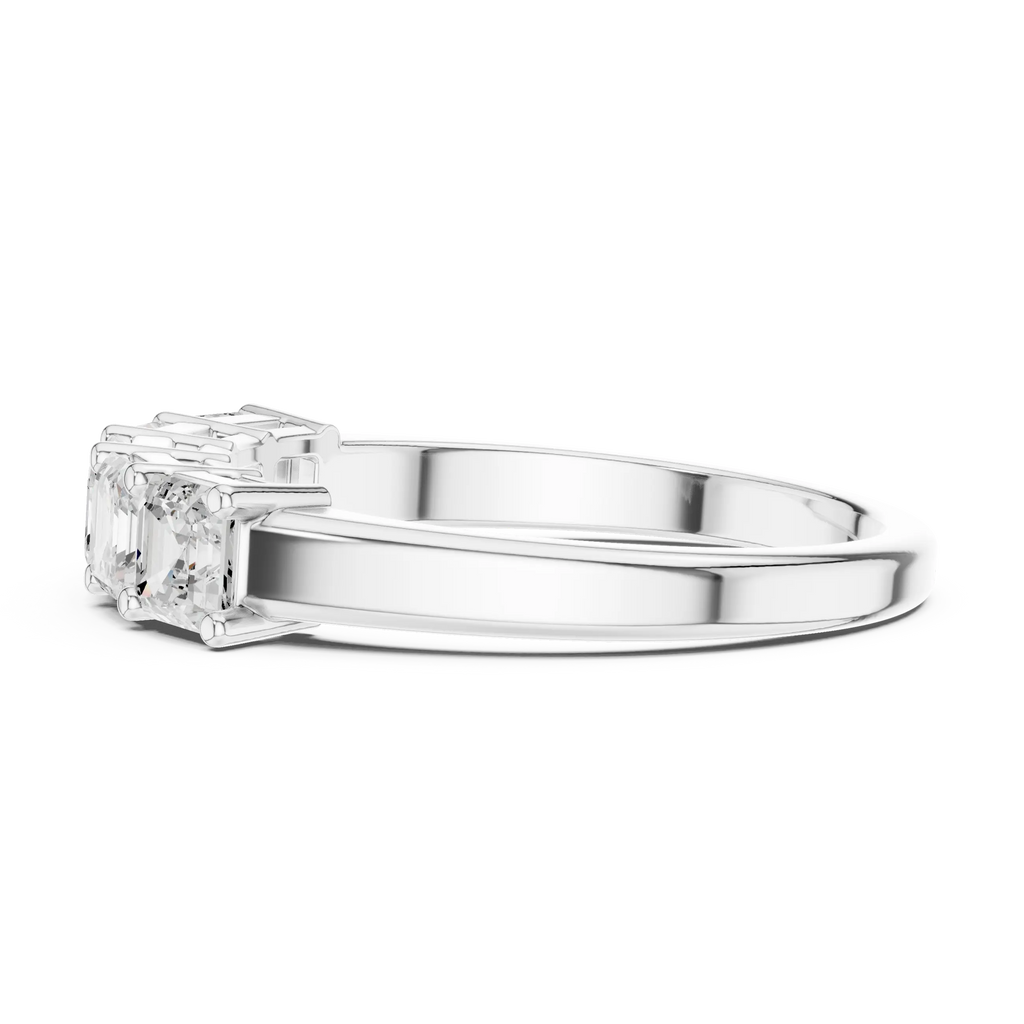 14K White Gold 5-Stone Emerald Cut Moissanite Diamond Band