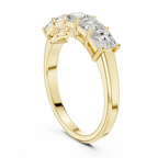 14K White Gold 5-Stone Emerald Cut Moissanite Diamond Band