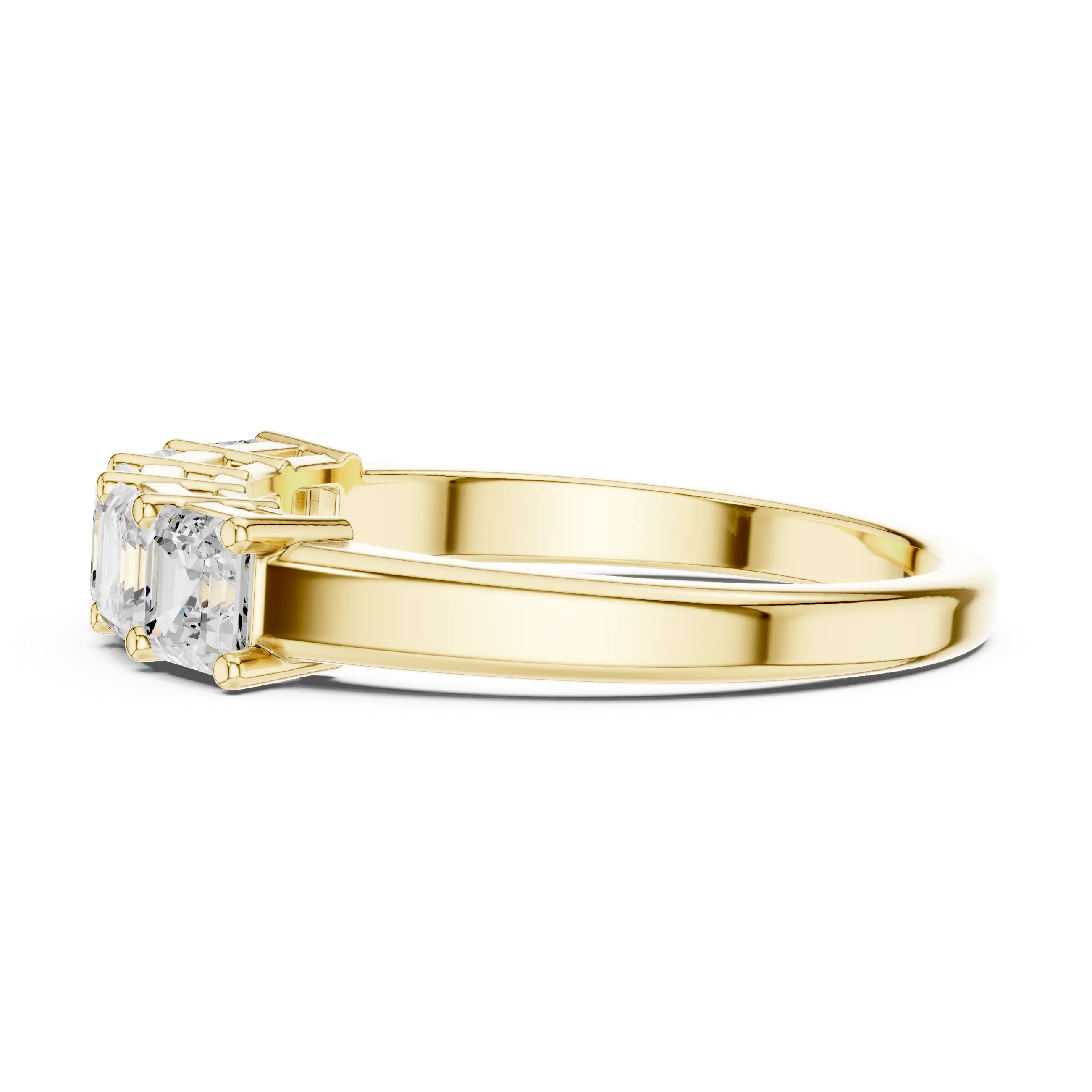 14K White Gold 5-Stone Emerald Cut Moissanite Diamond Band