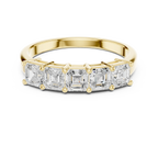 14K White Gold 5-Stone Emerald Cut Moissanite Diamond Band